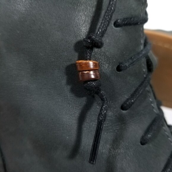 Olukai 'O Laila Leather Low Lace Up Fold Down Ankle Boots Boho Grunge 90s Y2k 7 - Picture 8 of 11